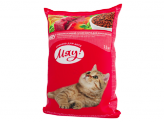 Корм для котів Мяу! зі смаком м'яса, 11 kg