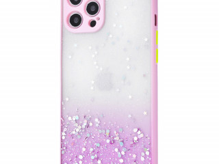 Чохол для Apple Iphone 12 Pro Max рожевий з блискітками