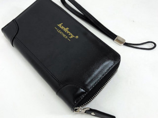 Шкіряний чоловічий Baellerry leather black, гаманець для карток.