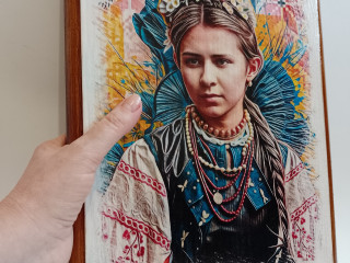 Леся Українка Фото портрет / картина на дереві / Сучасний Арт, якість