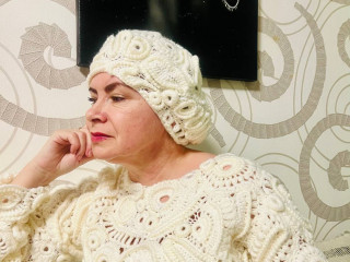 Кофта и берет в стиле "ирландское кружево"