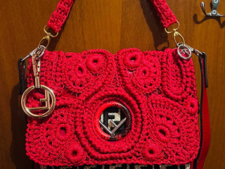 Сумка Fendi с ирландским кружевом б/у