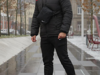 Комплект чоловічий Nike: куртка зимова.Барсетка, рукавички У Подарунок!